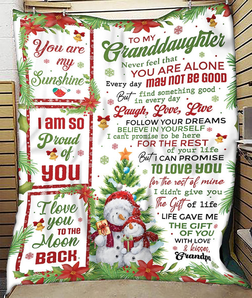 BLANKET FOR GRANDDAUGHTER – COMFORT & WARMTH CHRISTMAS GIFT FROM GRANDPA  Sherpa Fleece Quilt Blanket tracy00 (SKUB10-184)