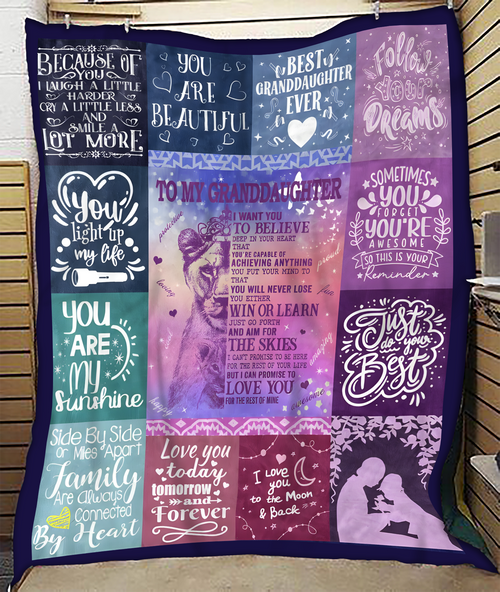 BLANKET FOR GRANDDAUGHTER – COMFORT & WARMTH GIFT FROM GRANDPARENTS  Sherpa Fleece Quilt Blanket tracy00 (SKUB11-BLK-04)