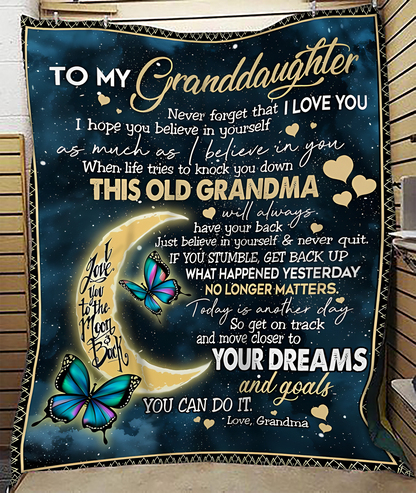 BLANKET FOR GRANDDAUGHTER – COMFORT & WARMTH GIFT FROM GRANDMA  Sherpa Fleece Quilt Blanket tracy00 (SKUB-BLK-GMD2)