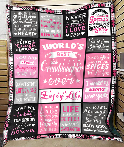 TO MY GRANDDAUGHTER - GIFT FOR GRANDDAUGHTER - Sherpa Fleece Blanket From Grandparent (SKUB-tracy-07)