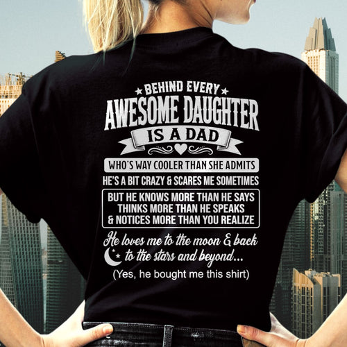 "DAD COOLER THAN DAUGHTER ADMITS" T-shirt From DAD - TRACY00 (SKU2606-249-00)