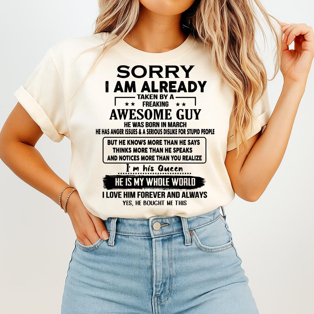 March - Awesome Guy - Perfect gift for girlfriend or wife From Husband - XUAN03 (SKUT08-11-03)