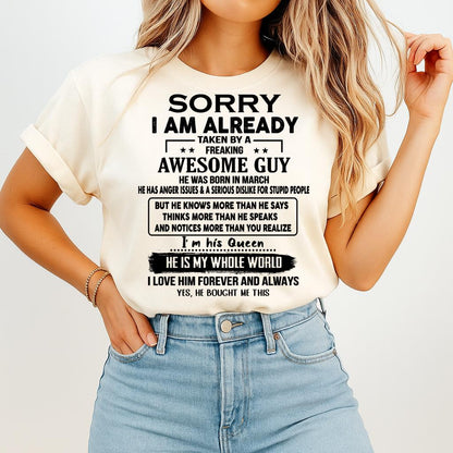March - Awesome Guy - Perfect gift for girlfriend or wife From Husband - XUAN03 (SKUT08-11-03)