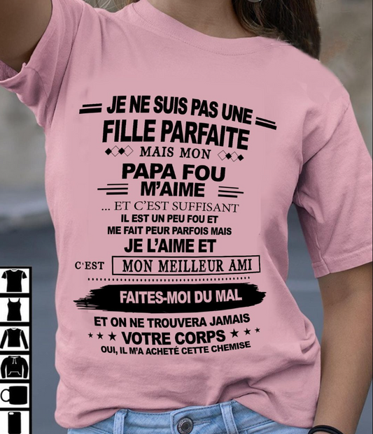 Cadeau d’anniversaire de papa pour sa fille  |   T-shirt - XUAN00 / fr00 (SKU12-224)