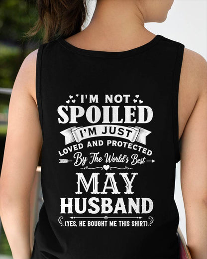 "I'M NOT SPOILED - I'M JUST LOVED AND PROTECTED BY MY HUSBAND" –  T - SHIRT FROM HUSBAND – tracy05 (SKU2606-165-05)