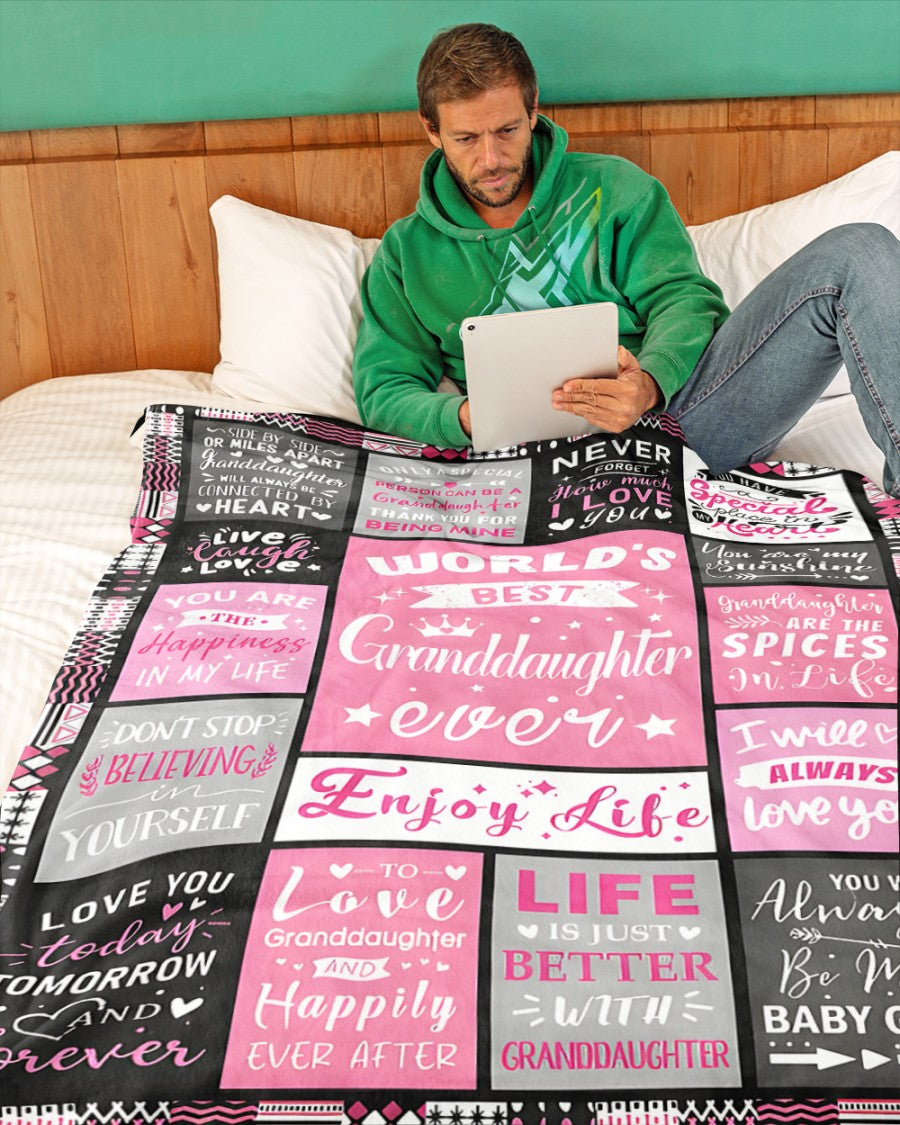 TO MY GRANDDAUGHTER - GIFT FOR GRANDDAUGHTER - Sherpa Fleece Blanket From Grandparent (SKUB-tracy-07)