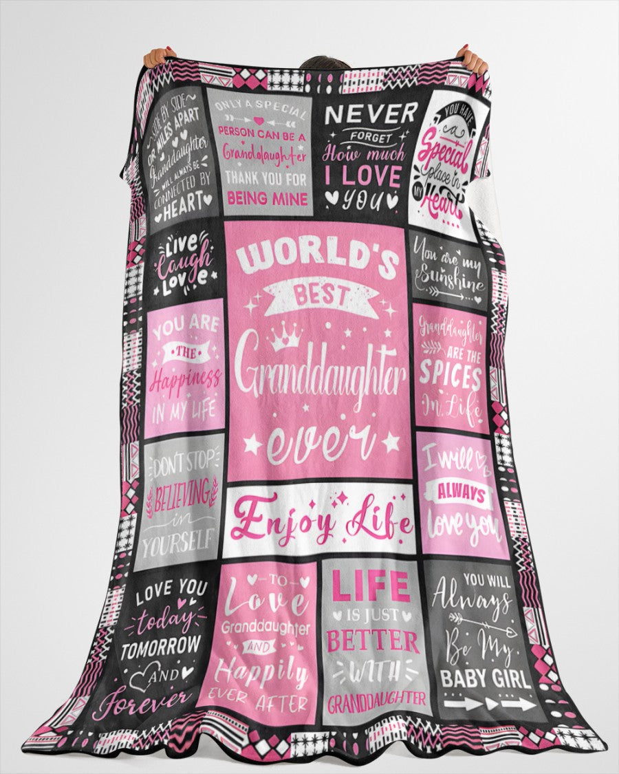 TO MY GRANDDAUGHTER - GIFT FOR GRANDDAUGHTER - Sherpa Fleece Blanket From Grandparent (SKUB-tracy-07)