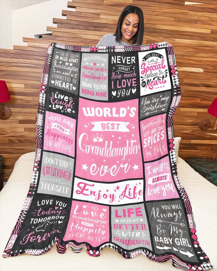 TO MY GRANDDAUGHTER - GIFT FOR GRANDDAUGHTER - Sherpa Fleece Blanket From Grandparent (SKUB-tracy-07)
