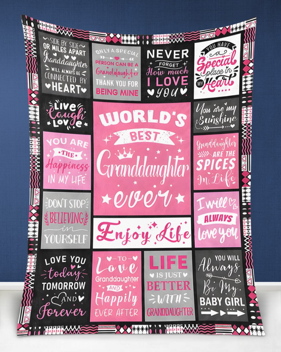 TO MY GRANDDAUGHTER - GIFT FOR GRANDDAUGHTER - Sherpa Fleece Blanket From Grandparent (SKUB-tracy-07)