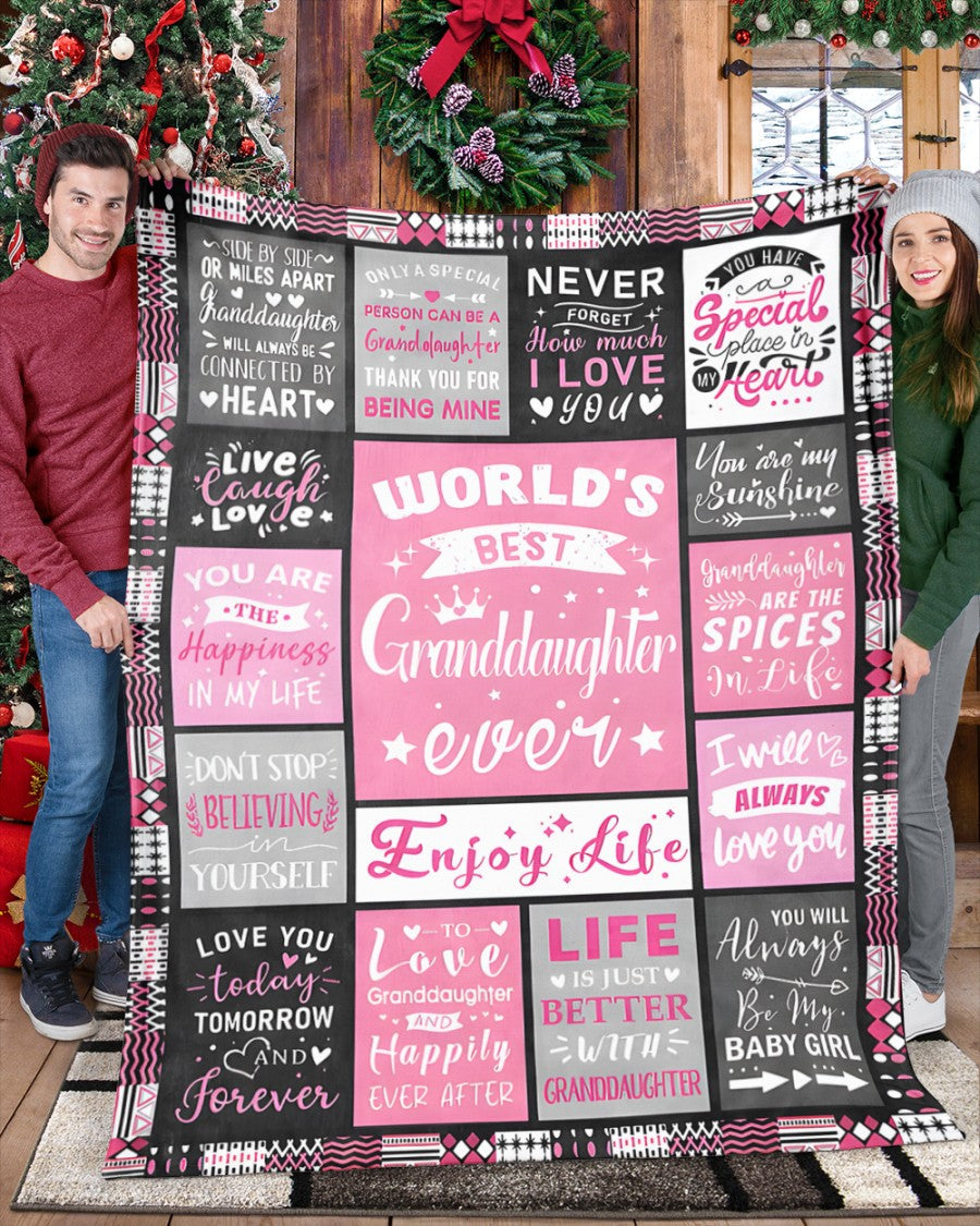 TO MY GRANDDAUGHTER - GIFT FOR GRANDDAUGHTER - Sherpa Fleece Blanket From Grandparent (SKUB-tracy-07)