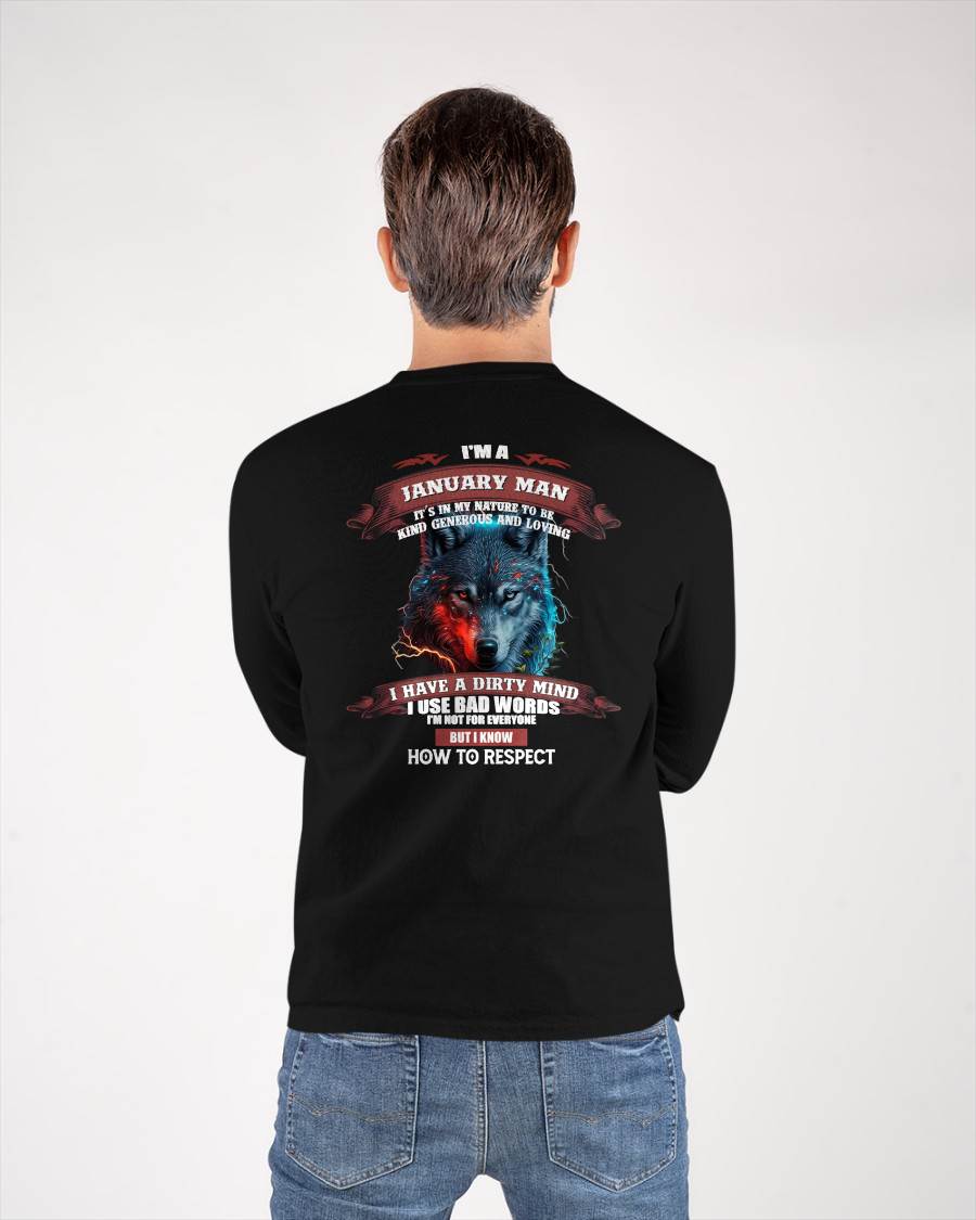 JANUARY - KNOW HOW TO RESPECT - BIRTHDAY T-SHIRT FOR MEN - tracy01 (SKU12-162-01)
