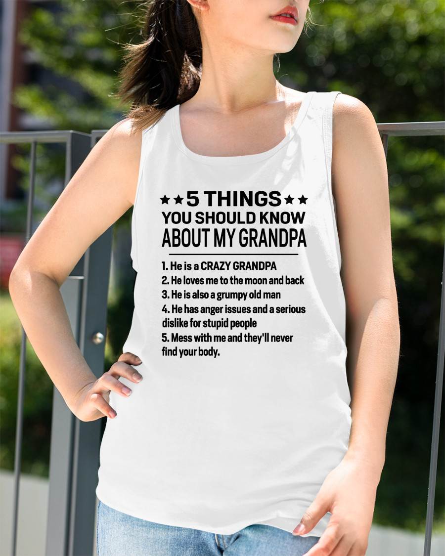 FIVE THINGS YOU SHOULD KNOW ABOUT MY GRANDPA - GIFT FROM GRANDPA - tracy00 (SKU2603-134-00)
