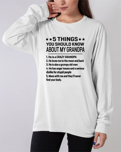 FIVE THINGS YOU SHOULD KNOW ABOUT MY GRANDPA - GIFT FROM GRANDPA - tracy00 (SKU2603-134-00)