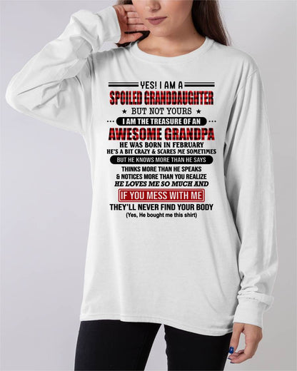 FEBRUARY - YES! I'M A SPOILED GRANDDAUGHTER - GIFT FROM GRANDPA - tracy02 (SKU26T-01317-02)