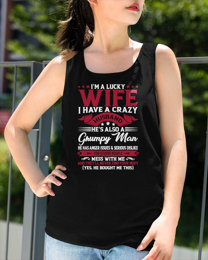 PERFECT T-SHIRT FOR MY LUCKY WIFE - GIFT FROM HUSBAND - tracy00 (SKU10-156-00)