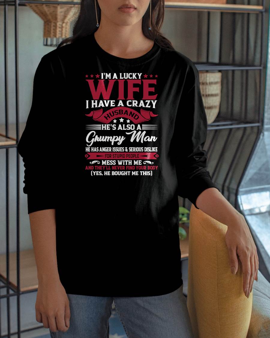 PERFECT T-SHIRT FOR MY LUCKY WIFE - GIFT FROM HUSBAND - tracy00 (SKU10-156-00)