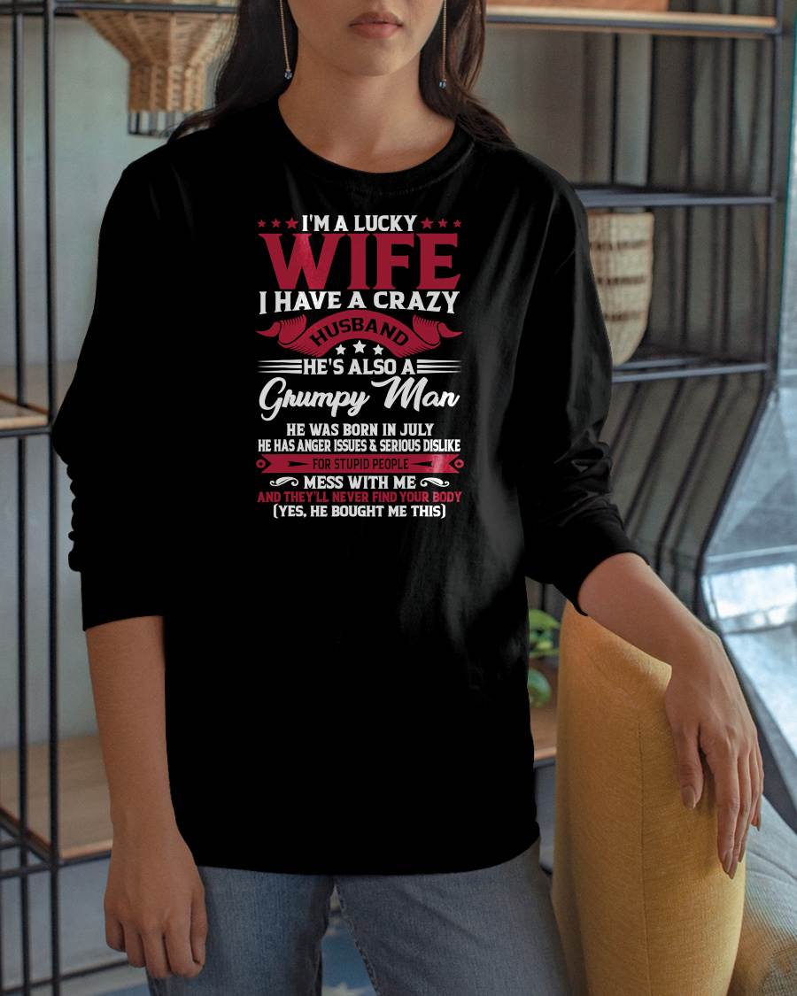 JULY - PERFECT T-SHIRT FOR MY LUCKY WIFE - GIFT FROM HUSBAND - tracy07 (SKU10-156-07)