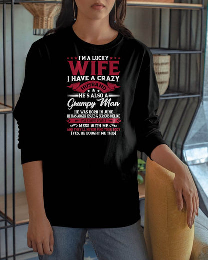 JUNE - PERFECT T-SHIRT FOR MY LUCKY WIFE - GIFT FROM HUSBAND - tracy06 (SKU10-156-06)