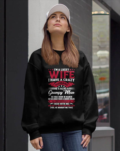 MARCH - PERFECT T-SHIRT FOR MY LUCKY WIFE - GIFT FROM HUSBAND - tracy03 (SKU10-156-03)