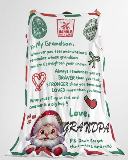 BLANKET FOR GRANDSON – COMFORT & WARMTH GIFT FROM GRANDPA  Sherpa Fleece Quilt Blanket tracy00 (SKUB10-182)