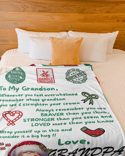 BLANKET FOR GRANDSON – COMFORT & WARMTH GIFT FROM GRANDPA  Sherpa Fleece Quilt Blanket tracy00 (SKUB10-182)