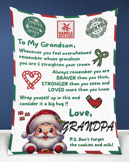 BLANKET FOR GRANDSON – COMFORT & WARMTH GIFT FROM GRANDPA  Sherpa Fleece Quilt Blanket tracy00 (SKUB10-182)