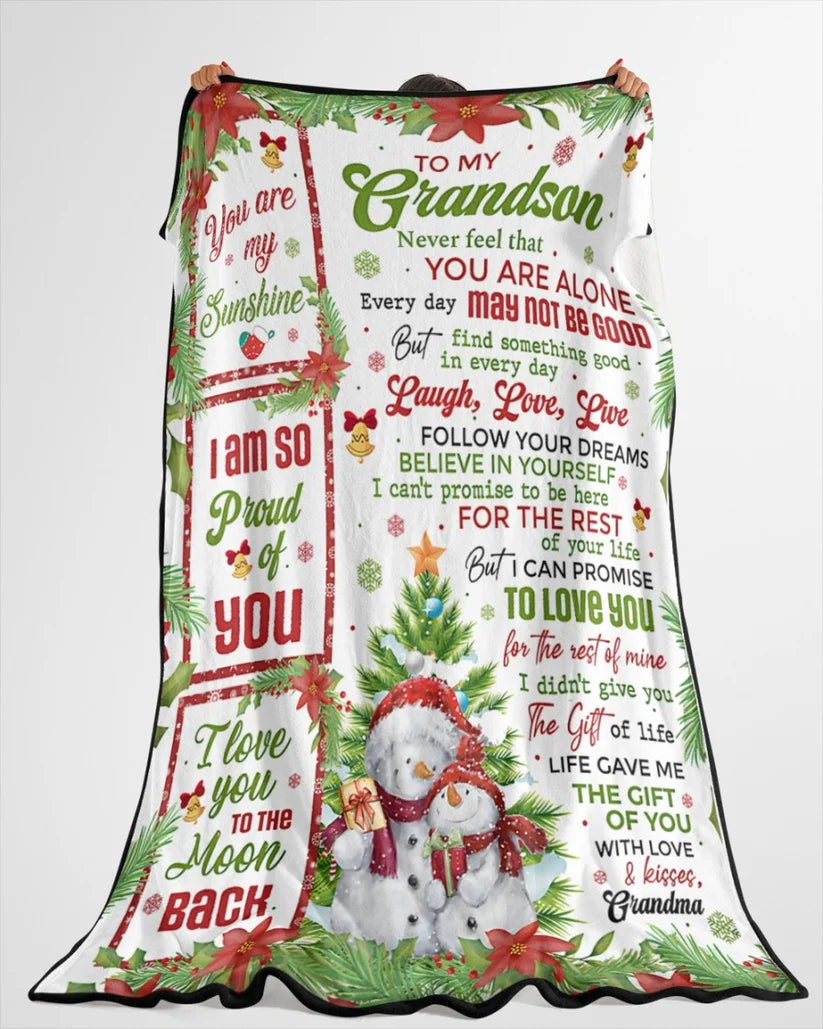 Perfect Gift FOR GRANDSON – COMFORT & WARMTH CHRISTMAS GIFT FROM GRANDMA Blanket TRACY00 (SKUB10-183)