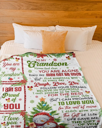 Perfect Gift FOR GRANDSON – COMFORT & WARMTH CHRISTMAS GIFT FROM GRANDMA Blanket TRACY00 (SKUB10-183)