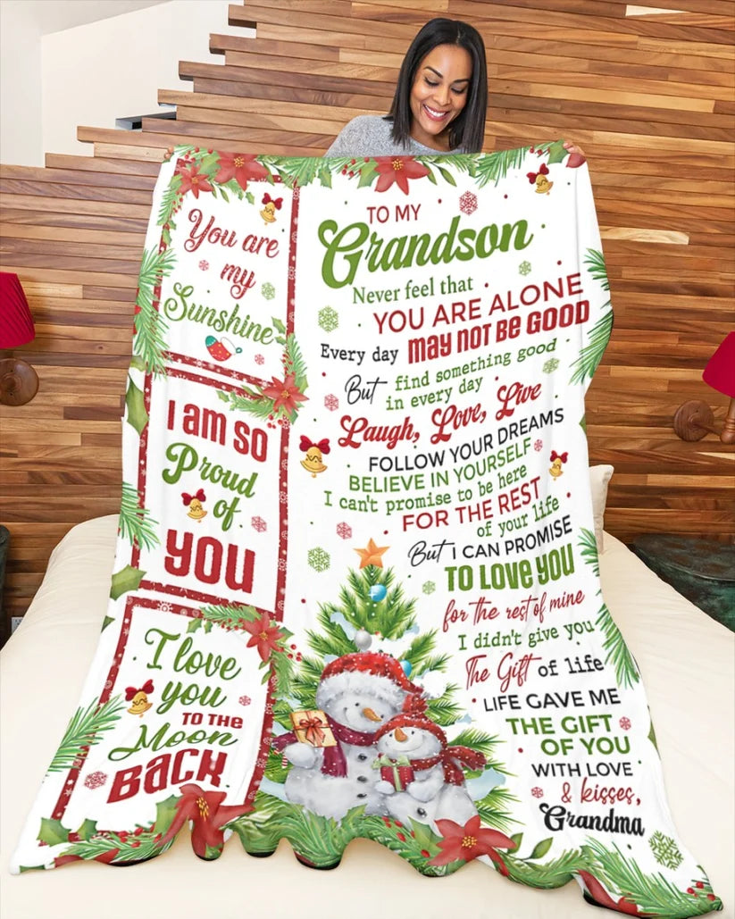 Perfect Gift FOR GRANDSON – COMFORT & WARMTH CHRISTMAS GIFT FROM GRANDMA Blanket TRACY00 (SKUB10-183)