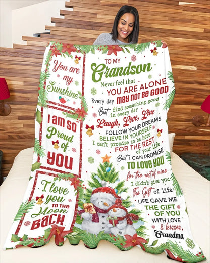 Perfect Gift FOR GRANDSON – COMFORT & WARMTH CHRISTMAS GIFT FROM GRANDMA Blanket TRACY00 (SKUB10-183)