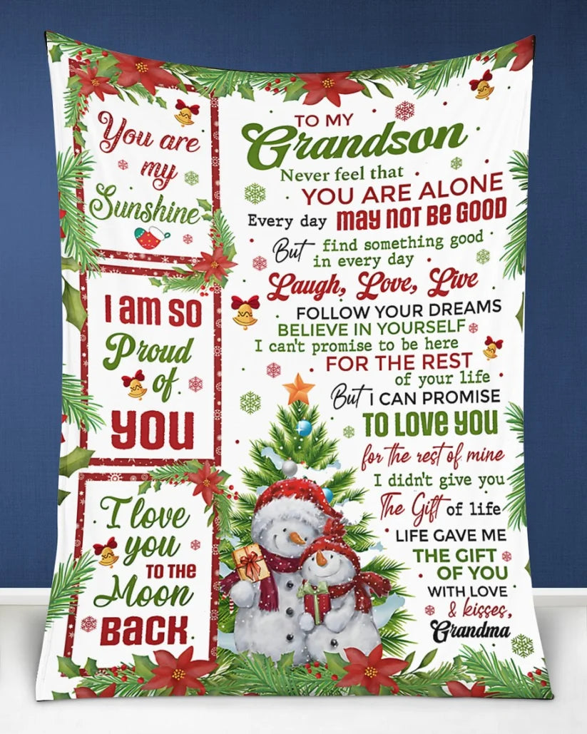 Perfect Gift FOR GRANDSON – COMFORT & WARMTH CHRISTMAS GIFT FROM GRANDMA Blanket TRACY00 (SKUB10-183)