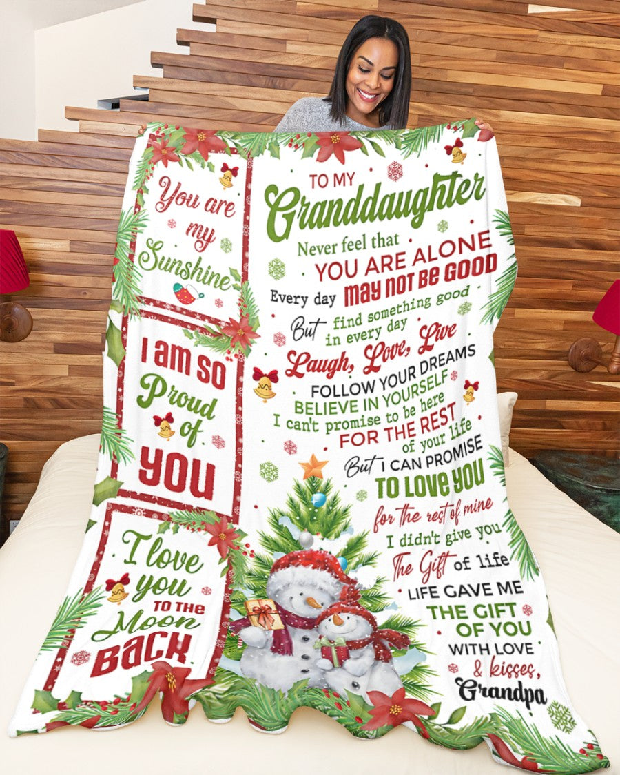 BLANKET FOR GRANDDAUGHTER – COMFORT & WARMTH CHRISTMAS GIFT FROM GRANDPA  Sherpa Fleece Quilt Blanket tracy00 (SKUB10-184)
