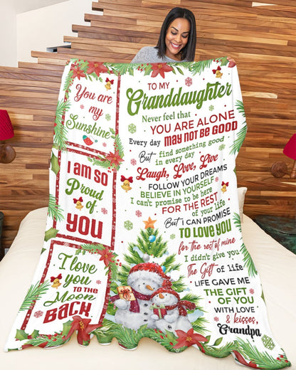 BLANKET FOR GRANDDAUGHTER – COMFORT & WARMTH CHRISTMAS GIFT FROM GRANDPA  Sherpa Fleece Quilt Blanket tracy00 (SKUB10-184)