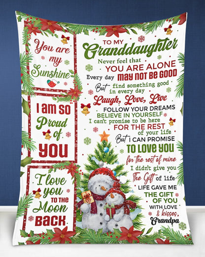BLANKET FOR GRANDDAUGHTER – COMFORT & WARMTH CHRISTMAS GIFT FROM GRANDPA  Sherpa Fleece Quilt Blanket tracy00 (SKUB10-184)