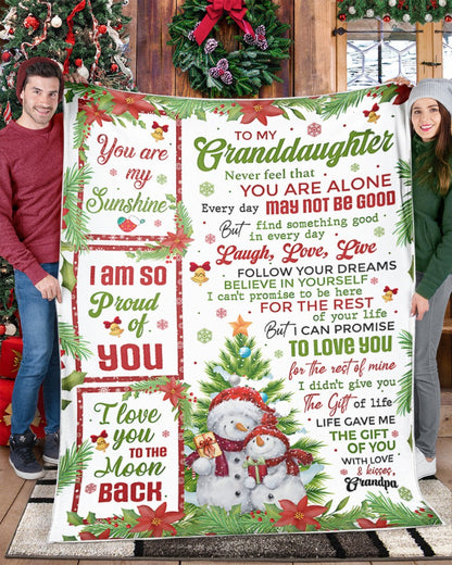 BLANKET FOR GRANDDAUGHTER – COMFORT & WARMTH CHRISTMAS GIFT FROM GRANDPA  Sherpa Fleece Quilt Blanket tracy00 (SKUB10-184)