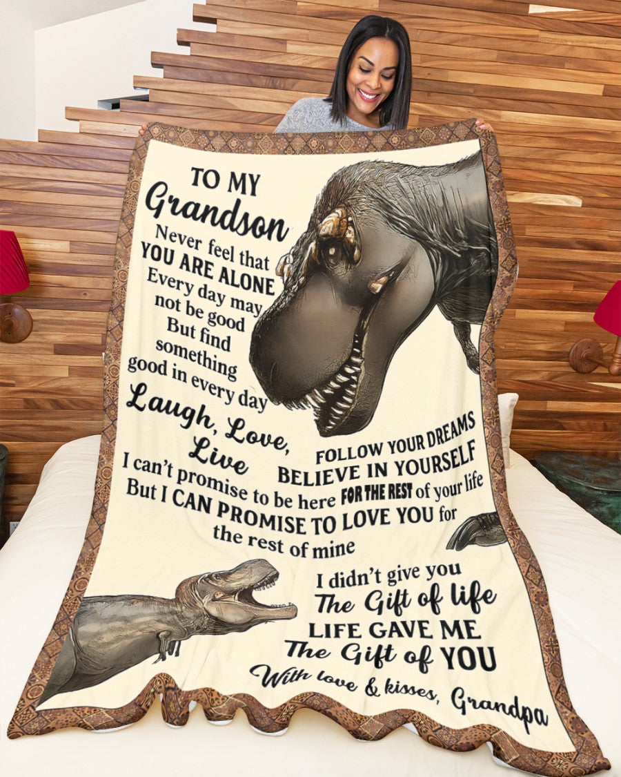 BLANKET FOR GRANDSON – COMFORT & WARMTH GIFT FROM GRANDPA  Sherpa Fleece Quilt Blanket tracy00 (SKUB-BLK-GPKL)
