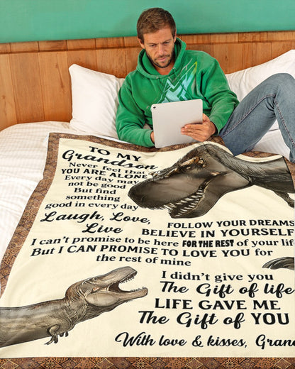 BLANKET FOR GRANDSON – COMFORT & WARMTH GIFT FROM GRANDPA  Sherpa Fleece Quilt Blanket tracy00 (SKUB-BLK-GPKL)