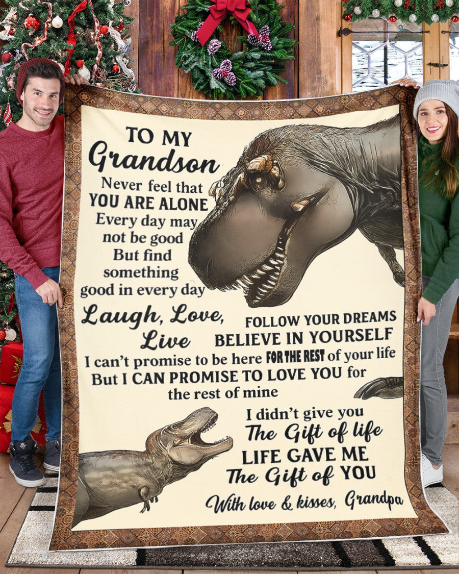 BLANKET FOR GRANDSON – COMFORT & WARMTH GIFT FROM GRANDPA  Sherpa Fleece Quilt Blanket tracy00 (SKUB-BLK-GPKL)