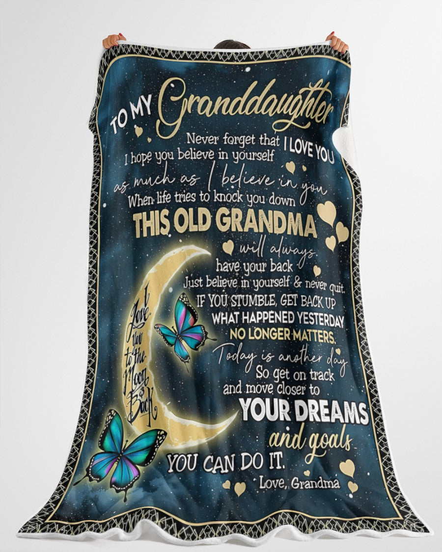 BLANKET FOR GRANDDAUGHTER – COMFORT & WARMTH GIFT FROM GRANDMA  Sherpa Fleece Quilt Blanket tracy00 (SKUB-BLK-GMD2)