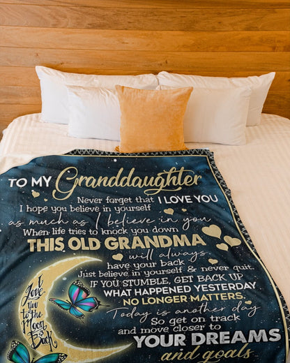 BLANKET FOR GRANDDAUGHTER – COMFORT & WARMTH GIFT FROM GRANDMA  Sherpa Fleece Quilt Blanket tracy00 (SKUB-BLK-GMD2)