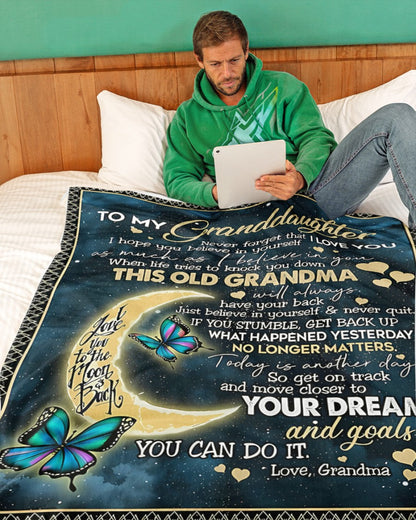 BLANKET FOR GRANDDAUGHTER – COMFORT & WARMTH GIFT FROM GRANDMA  Sherpa Fleece Quilt Blanket tracy00 (SKUB-BLK-GMD2)