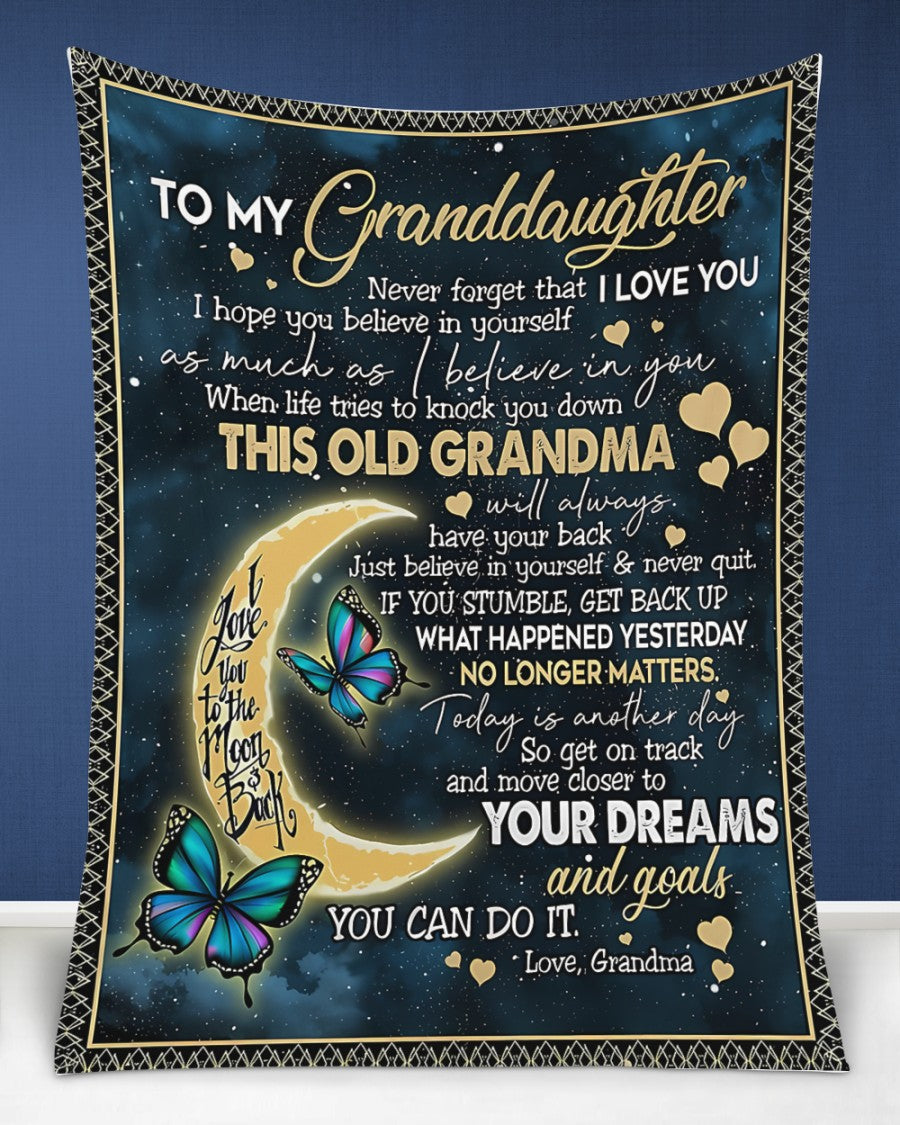 BLANKET FOR GRANDDAUGHTER – COMFORT & WARMTH GIFT FROM GRANDMA  Sherpa Fleece Quilt Blanket tracy00 (SKUB-BLK-GMD2)