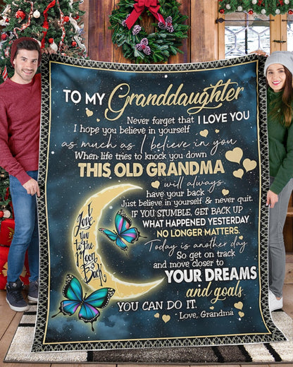 BLANKET FOR GRANDDAUGHTER – COMFORT & WARMTH GIFT FROM GRANDMA  Sherpa Fleece Quilt Blanket tracy00 (SKUB-BLK-GMD2)