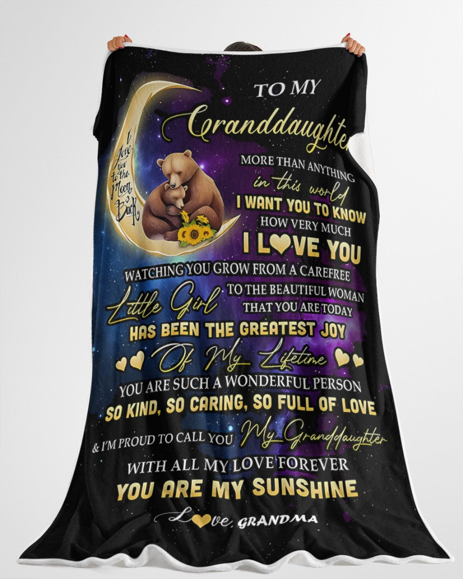 BLANKET FOR GRANDDAUGHTER – COMFORT & WARMTH GIFT FROM GRANDMA  Sherpa Fleece Quilt Blanket tracy00 (SKUB-BLK-GMD3)