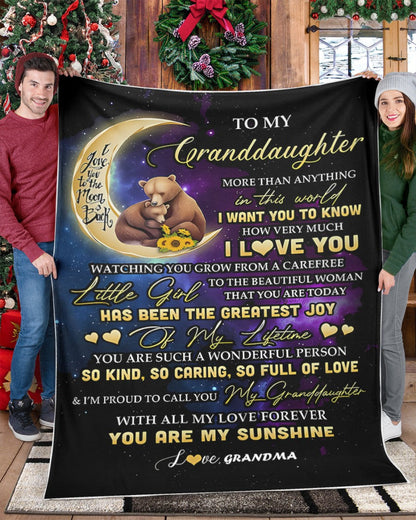 BLANKET FOR GRANDDAUGHTER – COMFORT & WARMTH GIFT FROM GRANDMA  Sherpa Fleece Quilt Blanket tracy00 (SKUB-BLK-GMD3)