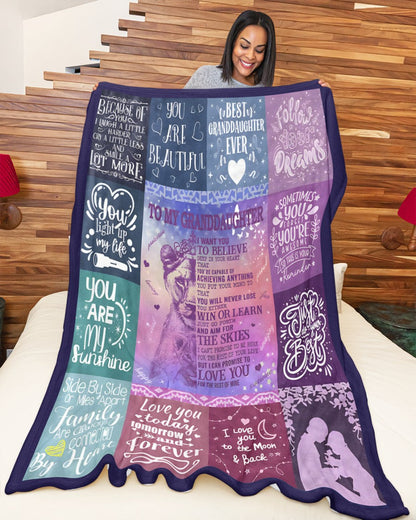 BLANKET FOR GRANDDAUGHTER – COMFORT & WARMTH GIFT FROM GRANDPARENTS  Sherpa Fleece Quilt Blanket tracy00 (SKUB11-BLK-04)