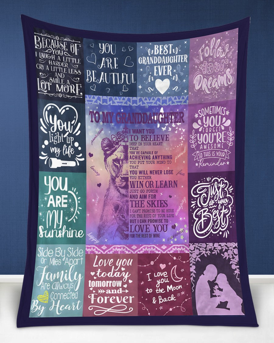BLANKET FOR GRANDDAUGHTER – COMFORT & WARMTH GIFT FROM GRANDPARENTS  Sherpa Fleece Quilt Blanket tracy00 (SKUB11-BLK-04)