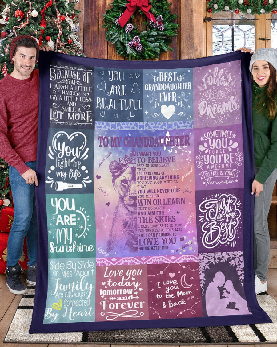 BLANKET FOR GRANDDAUGHTER – COMFORT & WARMTH GIFT FROM GRANDPARENTS  Sherpa Fleece Quilt Blanket tracy00 (SKUB11-BLK-04)