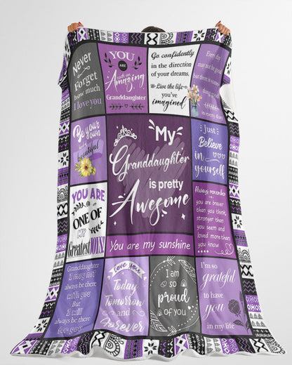 BLANKET FOR GRANDDAUGHTER – COMFORT & WARMTH GIFT FROM GRANDPARENTS  Sherpa Fleece Quilt Blanket tracy00 (SKUB11-BLK-03)