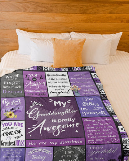 BLANKET FOR GRANDDAUGHTER – COMFORT & WARMTH GIFT FROM GRANDPARENTS  Sherpa Fleece Quilt Blanket tracy00 (SKUB11-BLK-03)